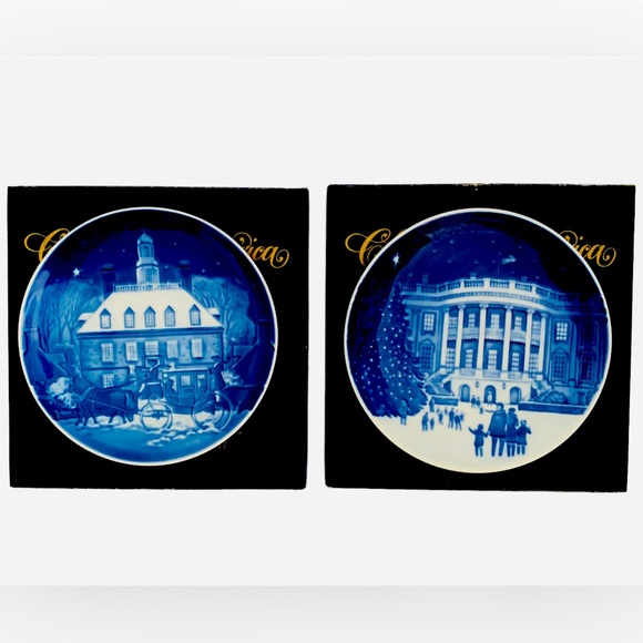 Royal Copenhagen Porcelain Christmas in America Decorative Plates, Christmas Eve - Picture 1 of 12